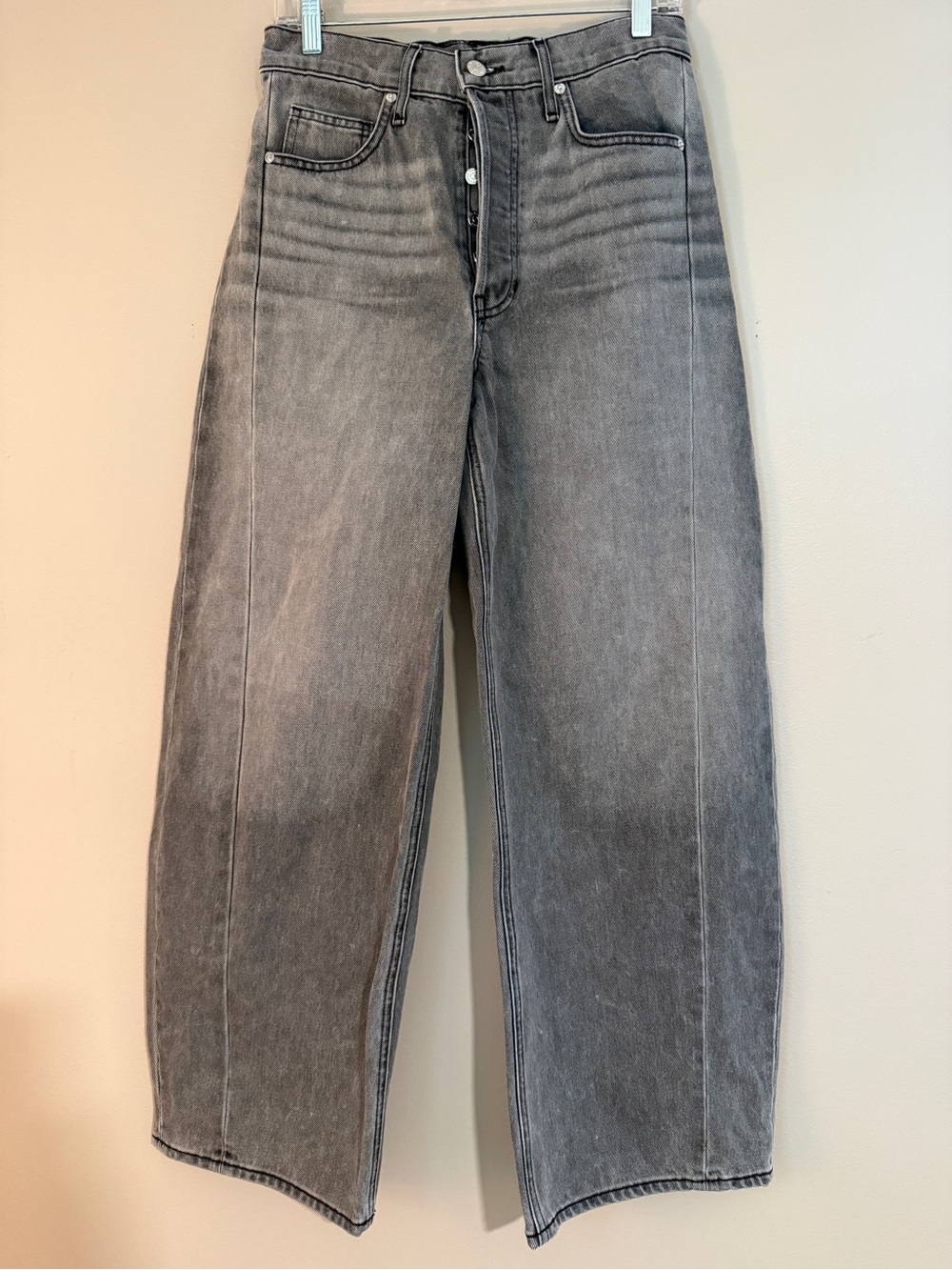 VERONICA BEARD Ryder Saddle Ankle high-rise barrel-leg jeans Gray 28 - Picture 5 of 13